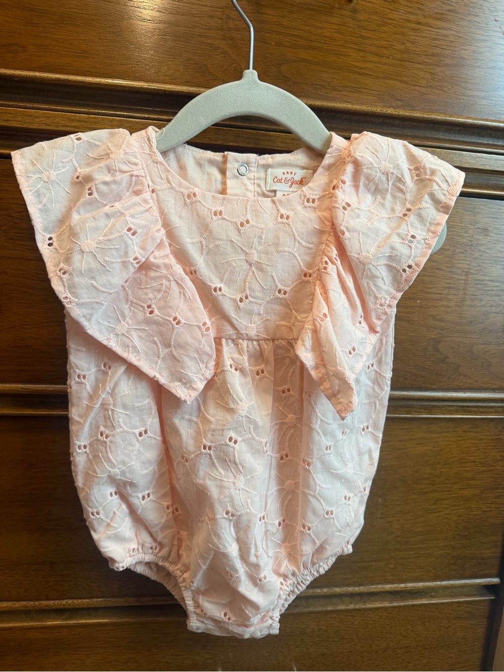 Cat & Jack Light Pink Eyelet Baby Romper